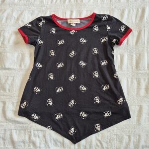Glitter Girl size 7/8 short sleeve shirt panda design VGUC